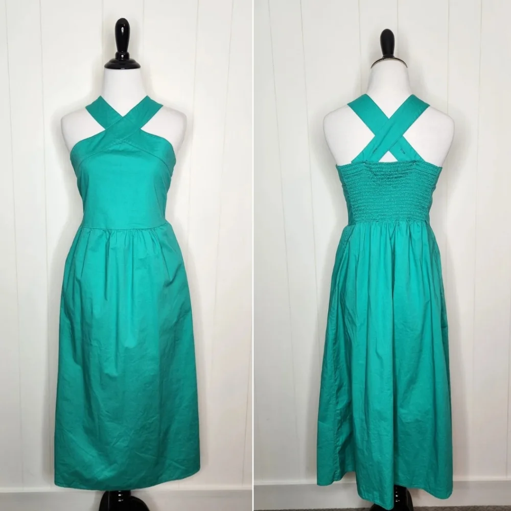 Michelle McDowell Green Arden Midi Dress Women's Size Small - Picture 1 of 8